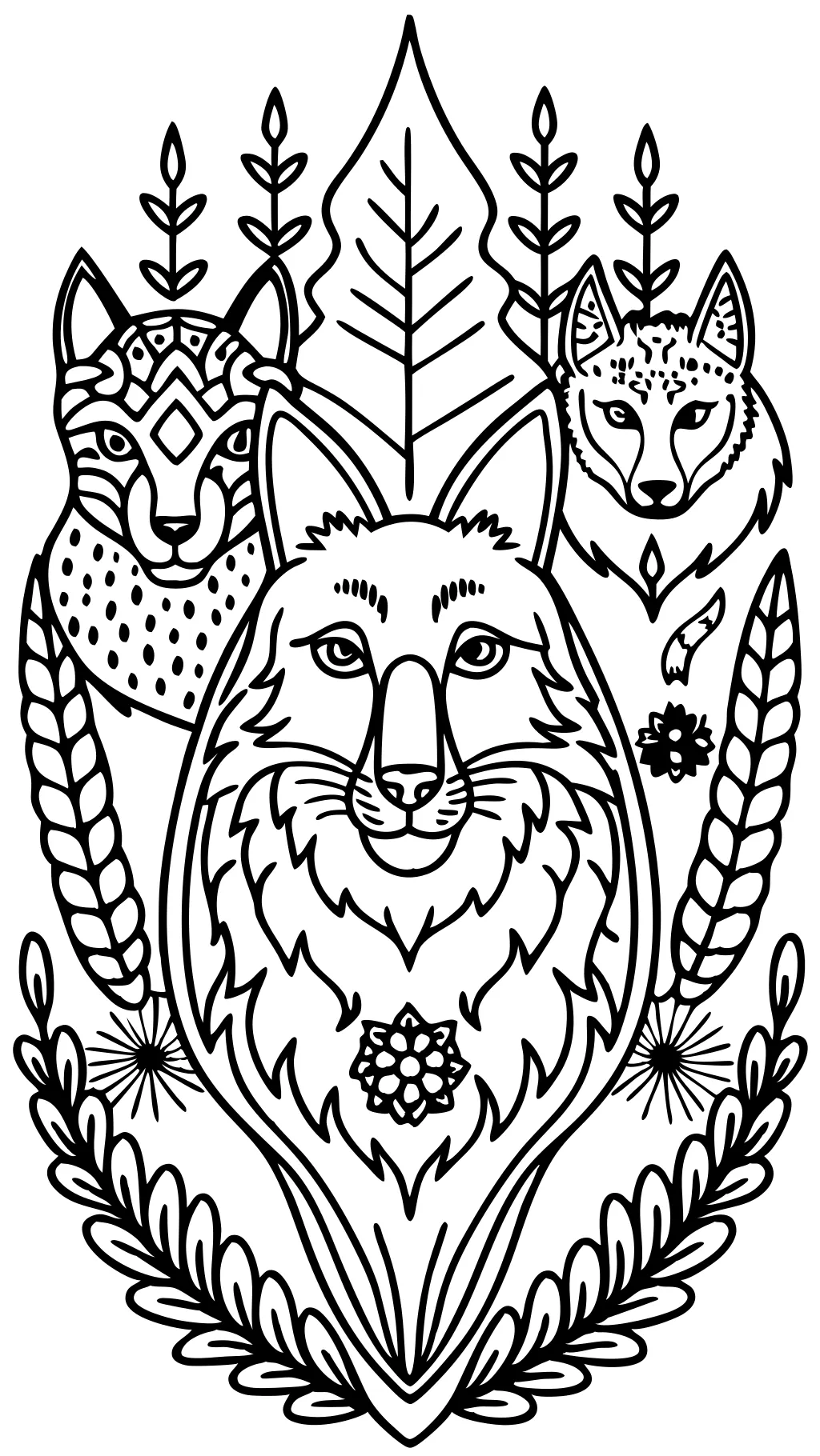 animal adult coloring page